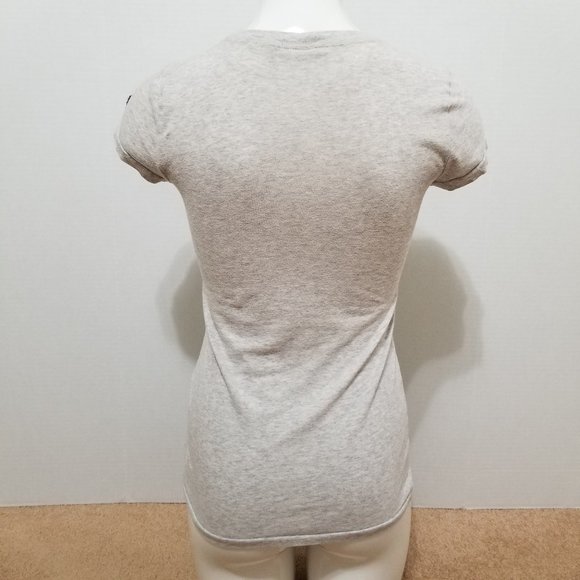 Victoria's Secret PINK top Small peace sign 86 dog patch logo graphic slub knit - Picture 3 of 13